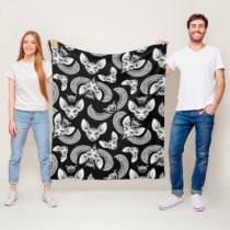 Egyptian Sphinx Cat Lovers Black Gothic Fleece Blanket Egyptian Sphinx Cat Lovers Black Gothic Fleece Blanket