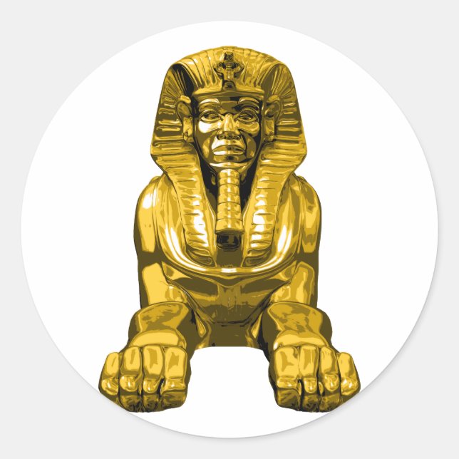 Egyptian Sphinx Classic Round Sticker (Front)