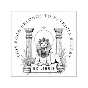 Egyptian Sphinx Custom Name Ex Libris Stamp