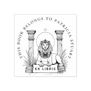 Egyptian Sphinx Custom Name Ex Libris Stamp