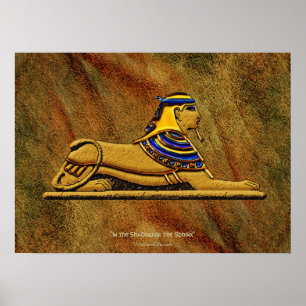 Egyptian Sphinx on Leather-effect Art Poster