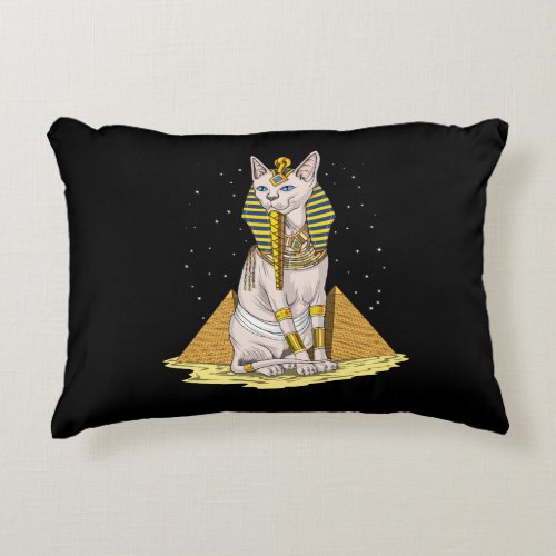 Egyptian Sphynx Cat Bastet Ancient Goddess Accent Pillow