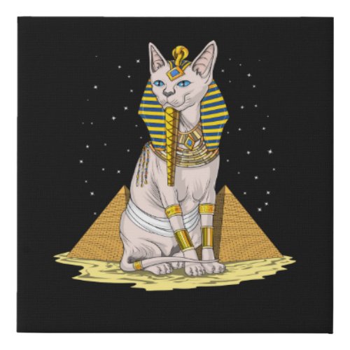 Egyptian Sphynx Cat Bastet Ancient Goddess Faux Canvas Print