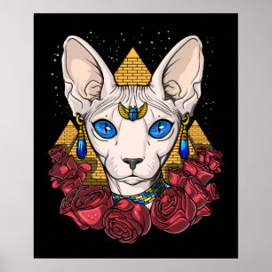 Egyptian Sphynx Cat Goddess Ancient Mythology Poster