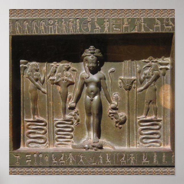 Egyptian Statue Sculpture at New York Museum Poster (Front)