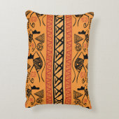 Egyptian Striped, Tribal Vintage Motif. Accent Pillow (Back(Vertical))