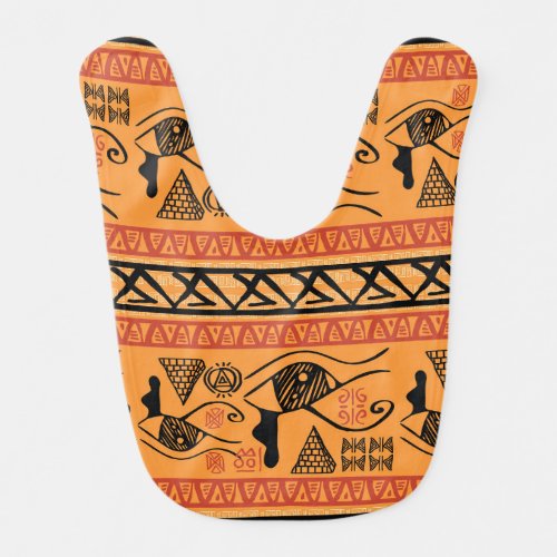 Egyptian Striped Tribal Vintage Motif Baby Bib