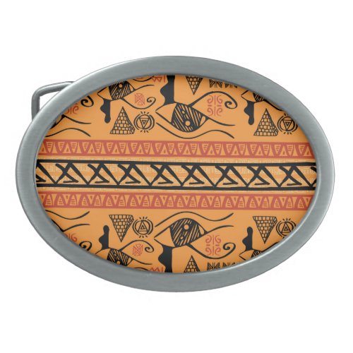 Egyptian Striped Tribal Vintage Motif Belt Buckle