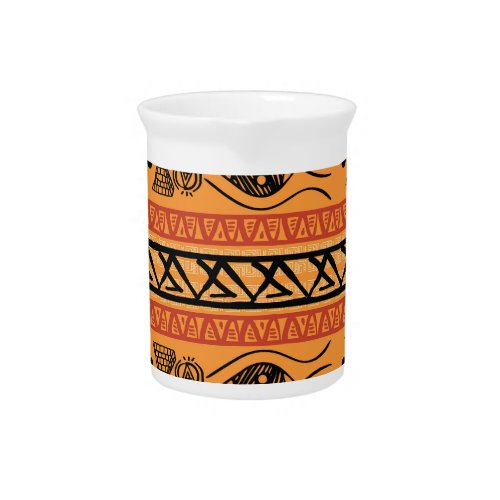 Egyptian Striped Tribal Vintage Motif Beverage Pitcher