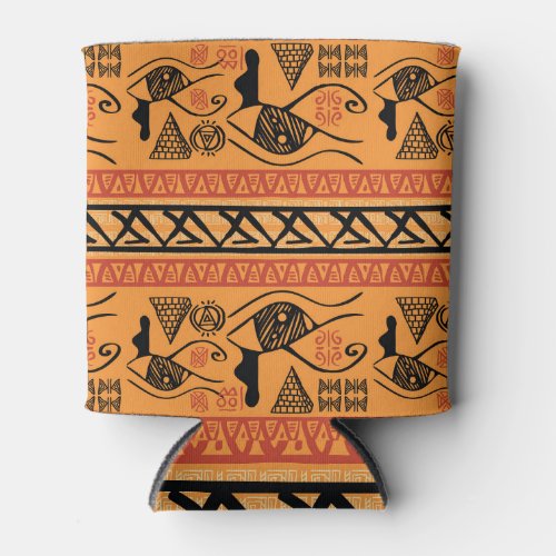Egyptian Striped Tribal Vintage Motif Can Cooler