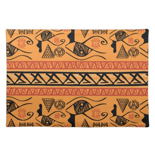 Egyptian Striped Tribal Vintage Motif Cloth Placemat