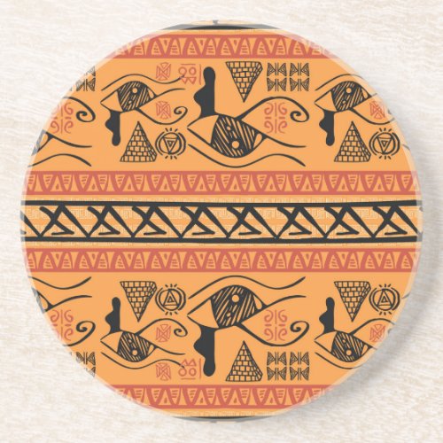 Egyptian Striped Tribal Vintage Motif Coaster