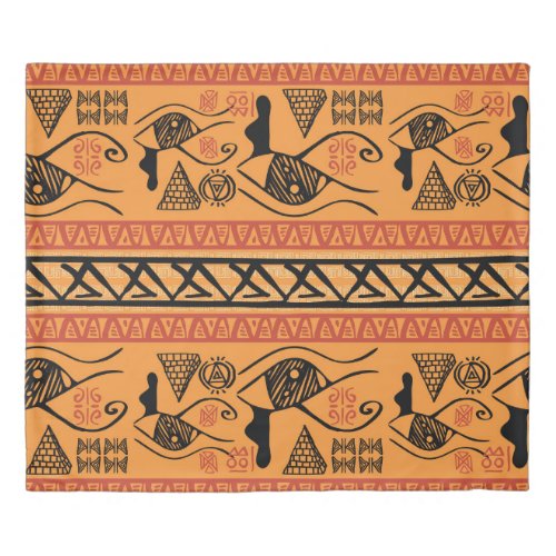 Egyptian Striped Tribal Vintage Motif Duvet Cover
