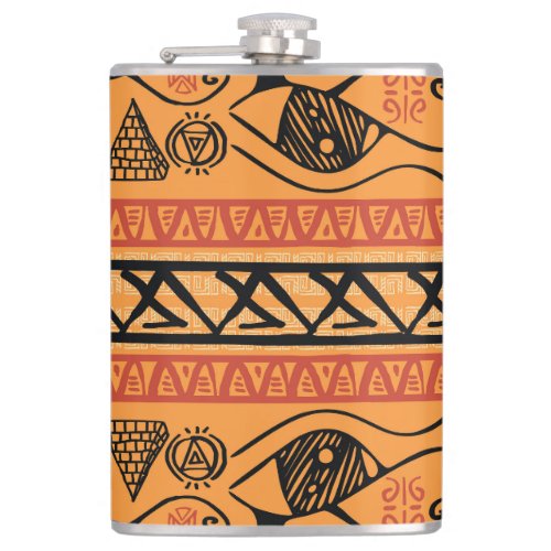 Egyptian Striped Tribal Vintage Motif Flask