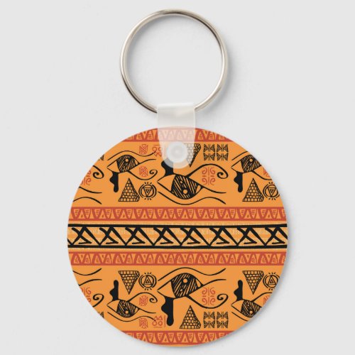 Egyptian Striped Tribal Vintage Motif Keychain