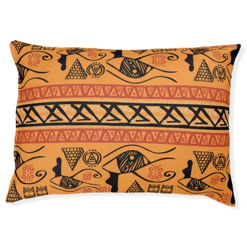 Egyptian Striped Tribal Vintage Motif Pet Bed