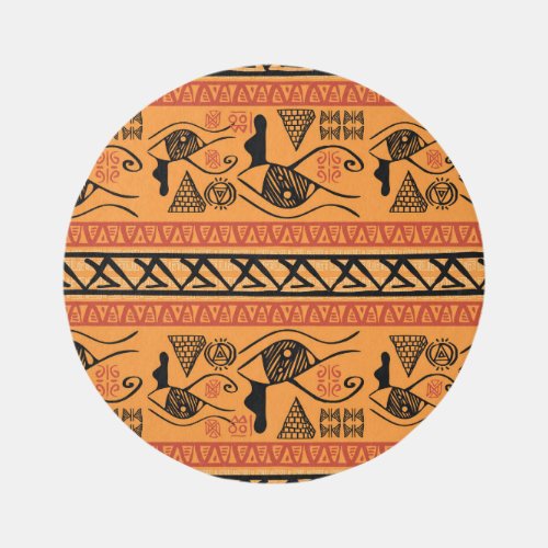 Egyptian Striped Tribal Vintage Motif Rug