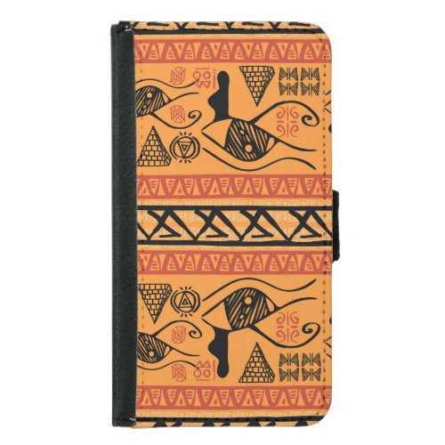 Egyptian Striped Tribal Vintage Motif Samsung Galaxy S5 Wallet Case