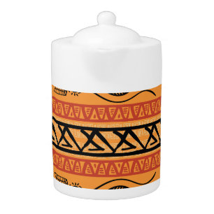 Egyptian Striped, Tribal Vintage Motif. Teapot