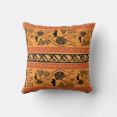 Egyptian Striped, Tribal Vintage Motif. Throw Pillow (Back)
