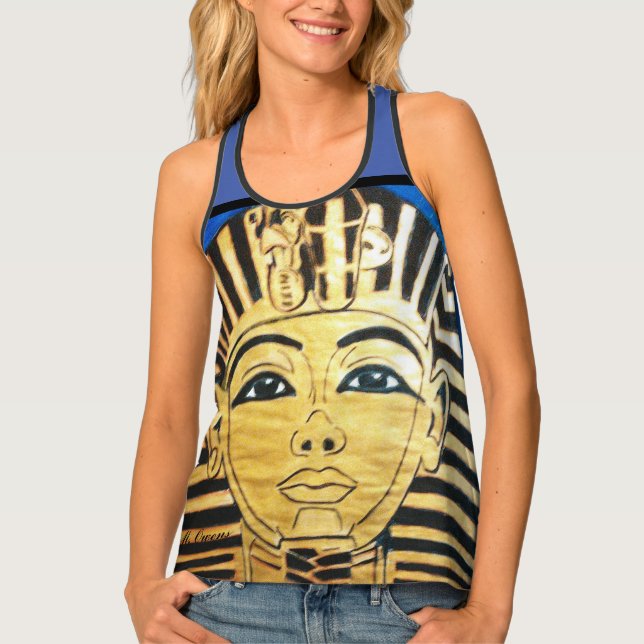 "Egyptian Style" Print Racerback Tank Top (Front)