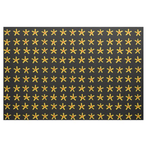 Egyptian Style Star Pattern - Black Fabric