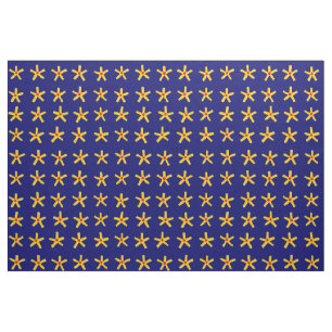 Egyptian Style Star Pattern - Deep Navy Blue Fabric