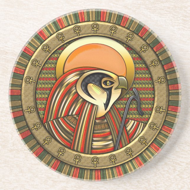 Egyptian Sun God Ra Sandstone Coaster (Front)
