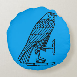 Egyptian Symbol: Falcon Round Pillow