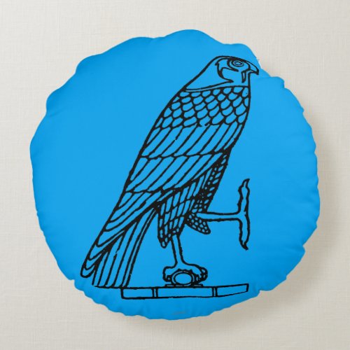 Egyptian Symbol Falcon Round Pillow