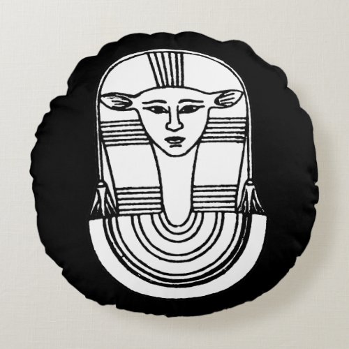 Egyptian Symbol Hathor Round Pillow