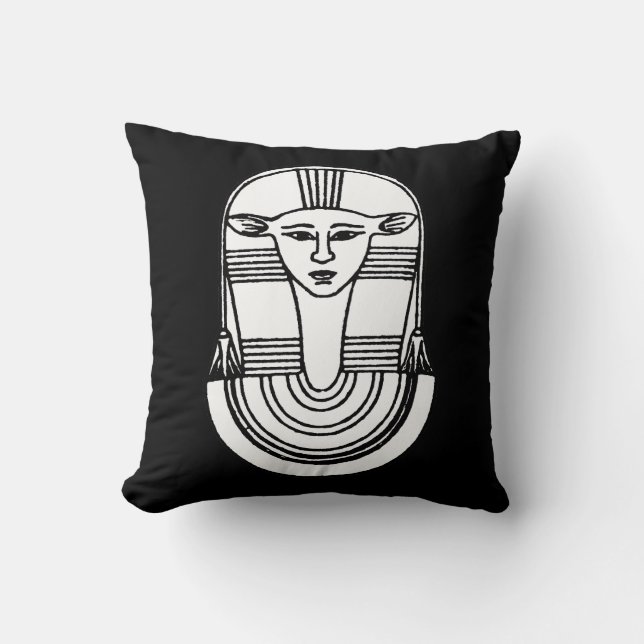 Egyptian Symbol: Hathor Throw Pillow (Front)