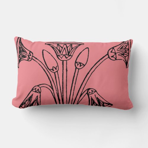 Egyptian Symbol Lotus Lumbar Pillow