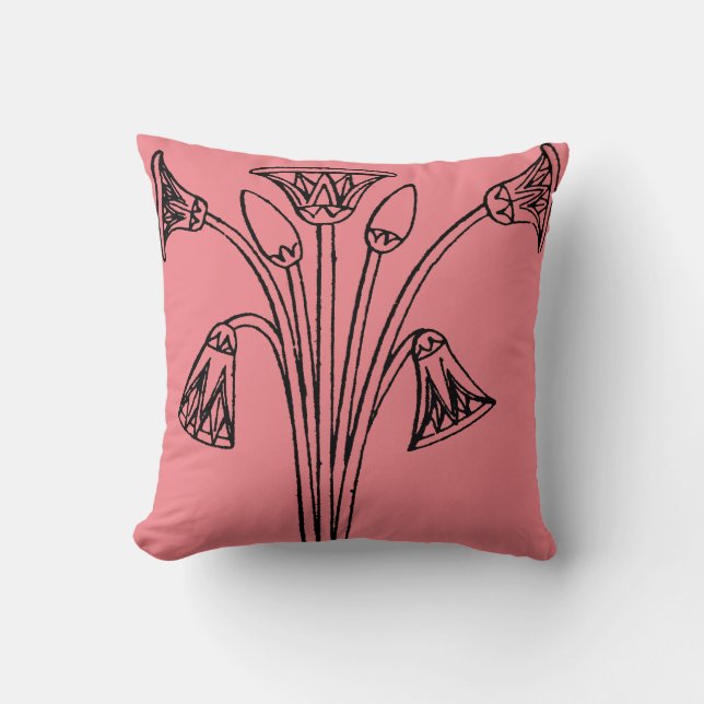 Egyptian Symbol: Lotus Throw Pillow (Front)