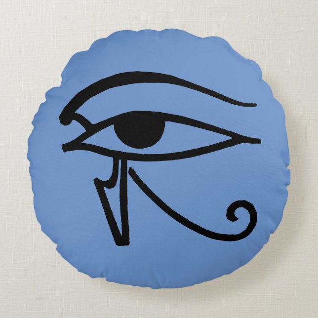 Egyptian Symbol: Utchat Round Pillow (Front)