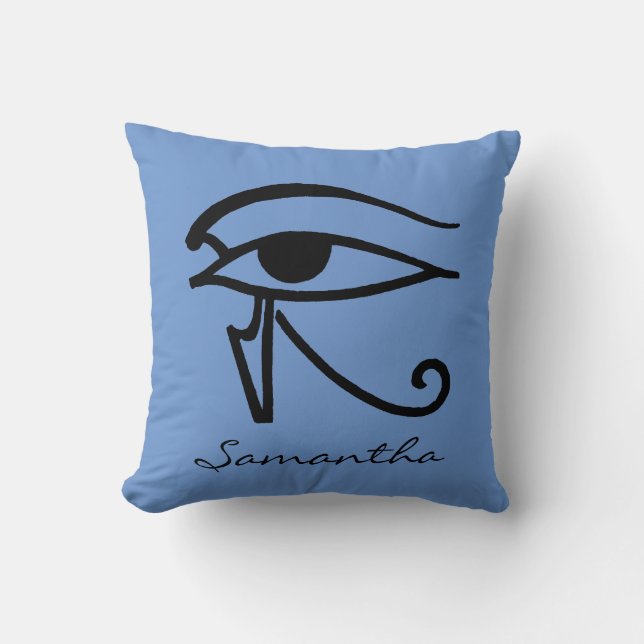 Egyptian Symbol: Utchat Throw Pillow (Front)