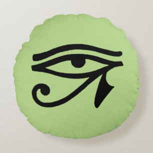 Egyptian Symbol: Wedjat Round Pillow