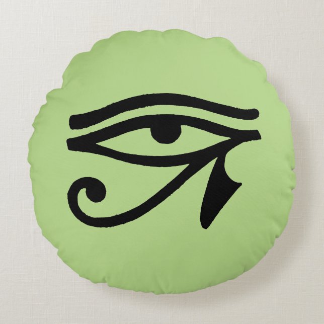 Egyptian Symbol: Wedjat Round Pillow (Front)