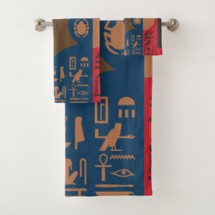 Egyptian Symbols Art Deco Composition #1 Bath Towel Set