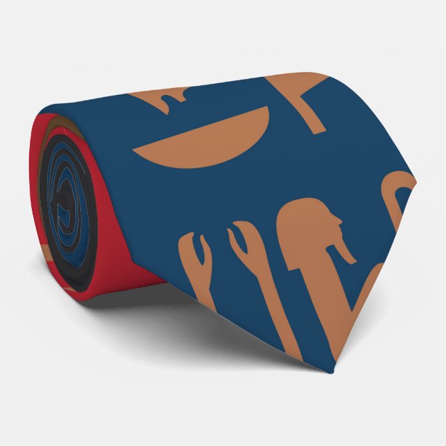 Egyptian Symbols Art Deco Composition #1 Neck Tie (Rolled)