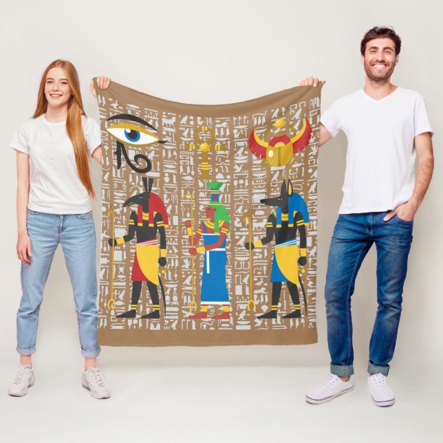 Egyptian Symbols Fleece Blanket (In Situ)