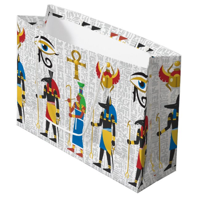 Egyptian Symbols Large Gift Bag (Front Angled)
