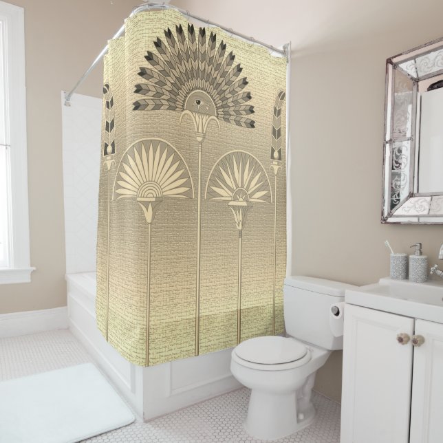 Egyptian Symbols Shower Curtain (In Situ)