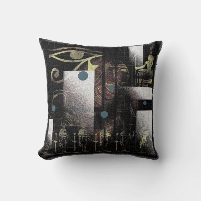 Egyptian Symbols Throw Pillow (Front)
