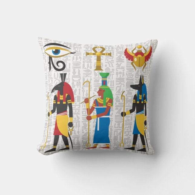Egyptian Symbols Throw Pillow (Front)