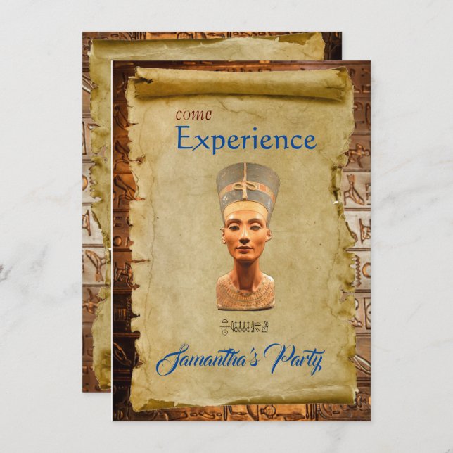 Egyptian Themed Party Invitation Flat Card (Front/Back)