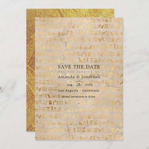 Egyptian Themed Wedding Photo Save The Date
