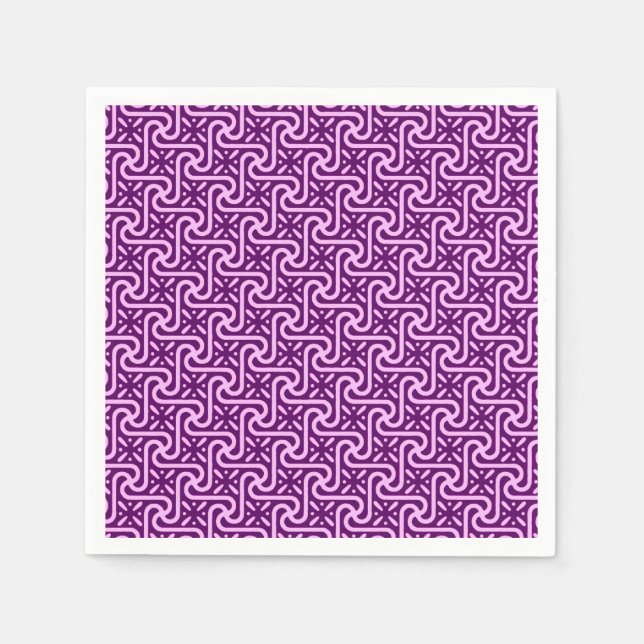 Egyptian tile pattern, amethyst and orchid paper napkins (Front)