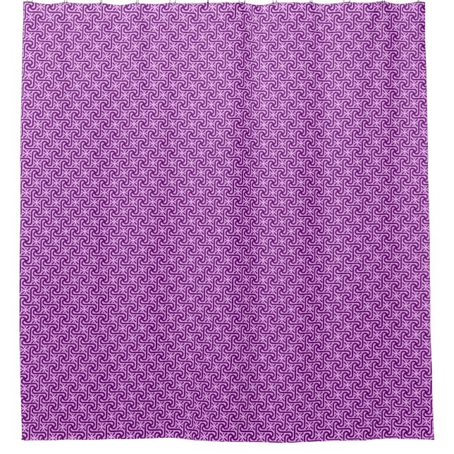 Egyptian tile pattern, amethyst and orchid shower curtain (Front)