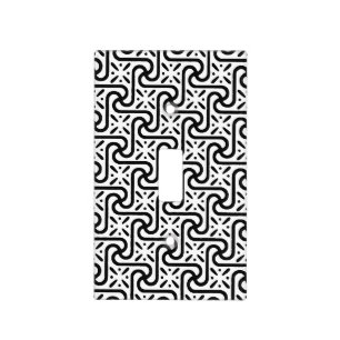 Egyptian tile pattern, black and white light switch cover